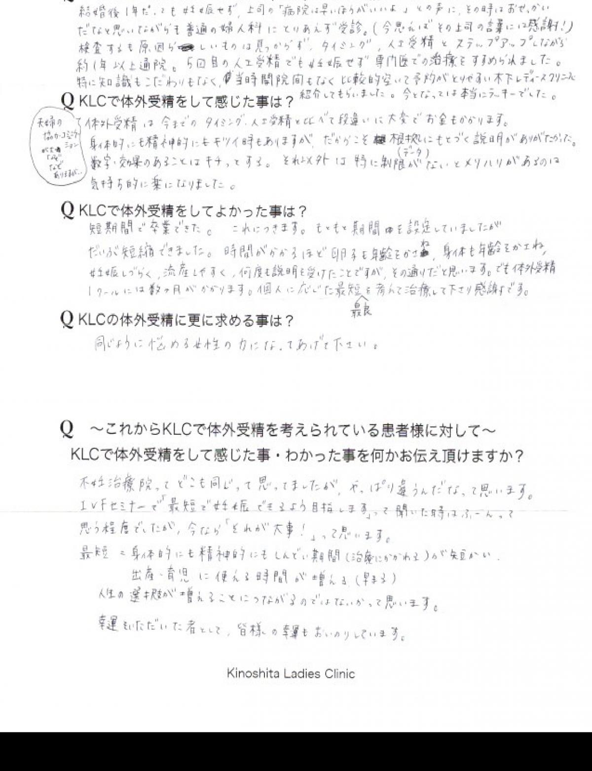 卒業生メッセージ 医療法人 木下レディースクリニック 京都ivfクリニック